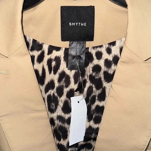Smythe Khaki Chino Scrunch Sleeve Longline Blazer Size 2 - Picture 10 of 10